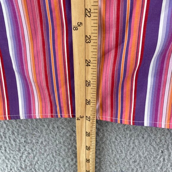 Lauren Ralph Lauren Shirt Womens 2X Plus Pink Multi Striped Button Up Collared - Picture 8 of 9